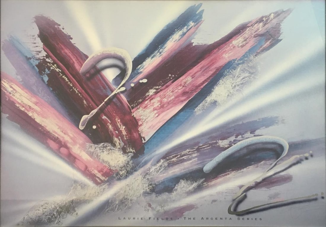 Laurie Fields - The Argenta Series Poster: Artist: Laurie Fields Title: The Argenta Series Poster Dimensions: 26in. by 35in. Edition: From the Rare Limited Edition Medium: Offset Lithograph in Colors with Metallic Silver Ink Condition: