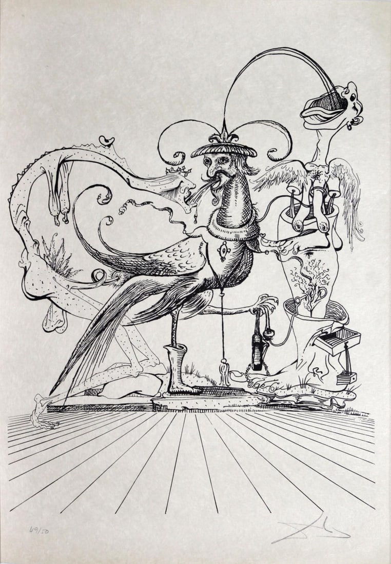 Salvador Dali - Untitled from "Les Songes Drolatiques: Artist: Salvador Dali Title: Untitled from "Les Songes Drolatiques de Pantagruel" Year: 1973 Dimensions: 30in. by 21in. Edition: From the limited edition of 50 Publisher: E