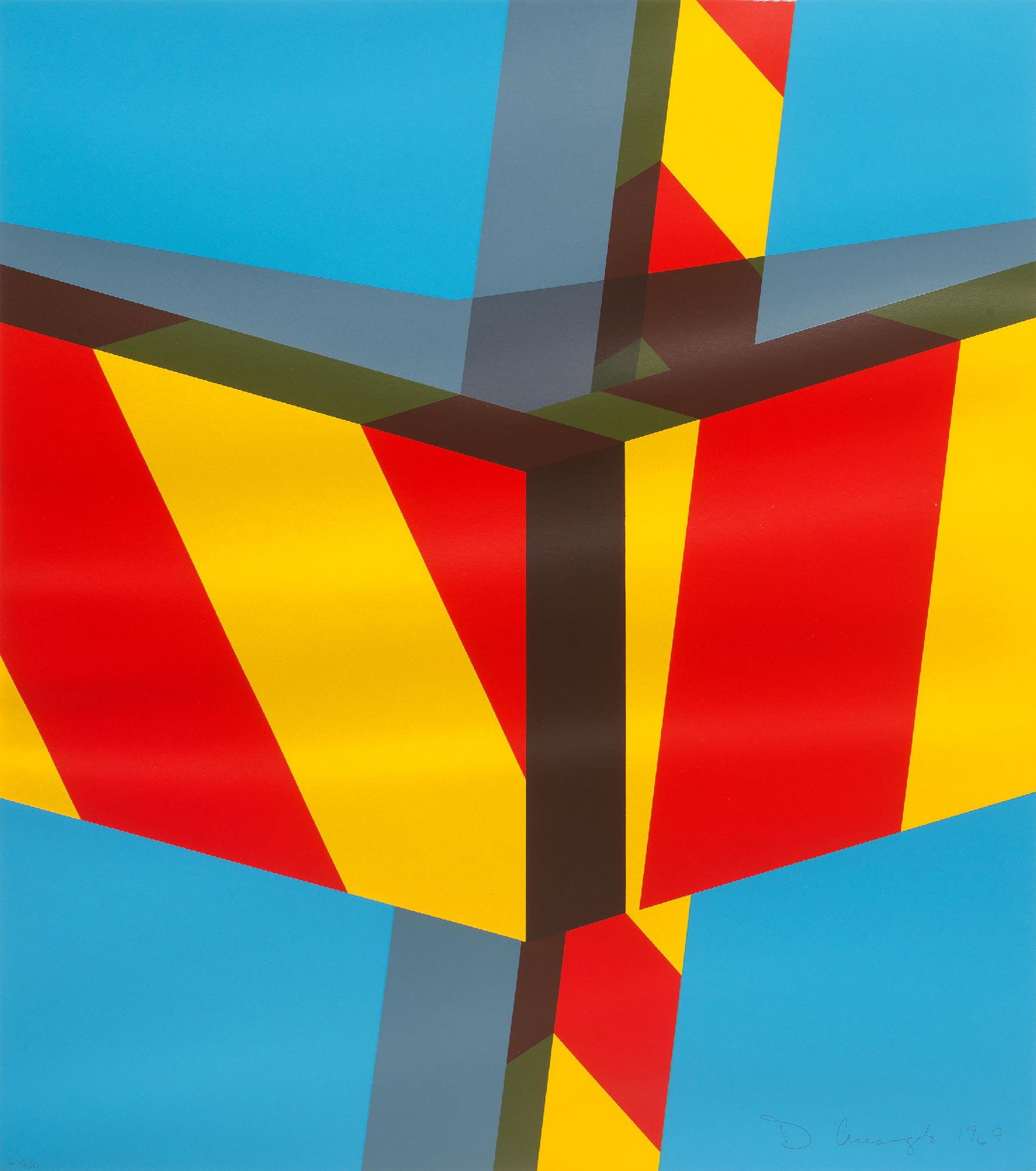 Allan D'Arcangelo - Landscape 2: Artist: Allan D'Arcangelo Title: Landscape 2 Year: 1969 Dimensions: 25 1/2 x 22 1/4 in. Suite: Nicolas Calas, From Speed to Tension, Edition Domberger, Stuttgart, 1969