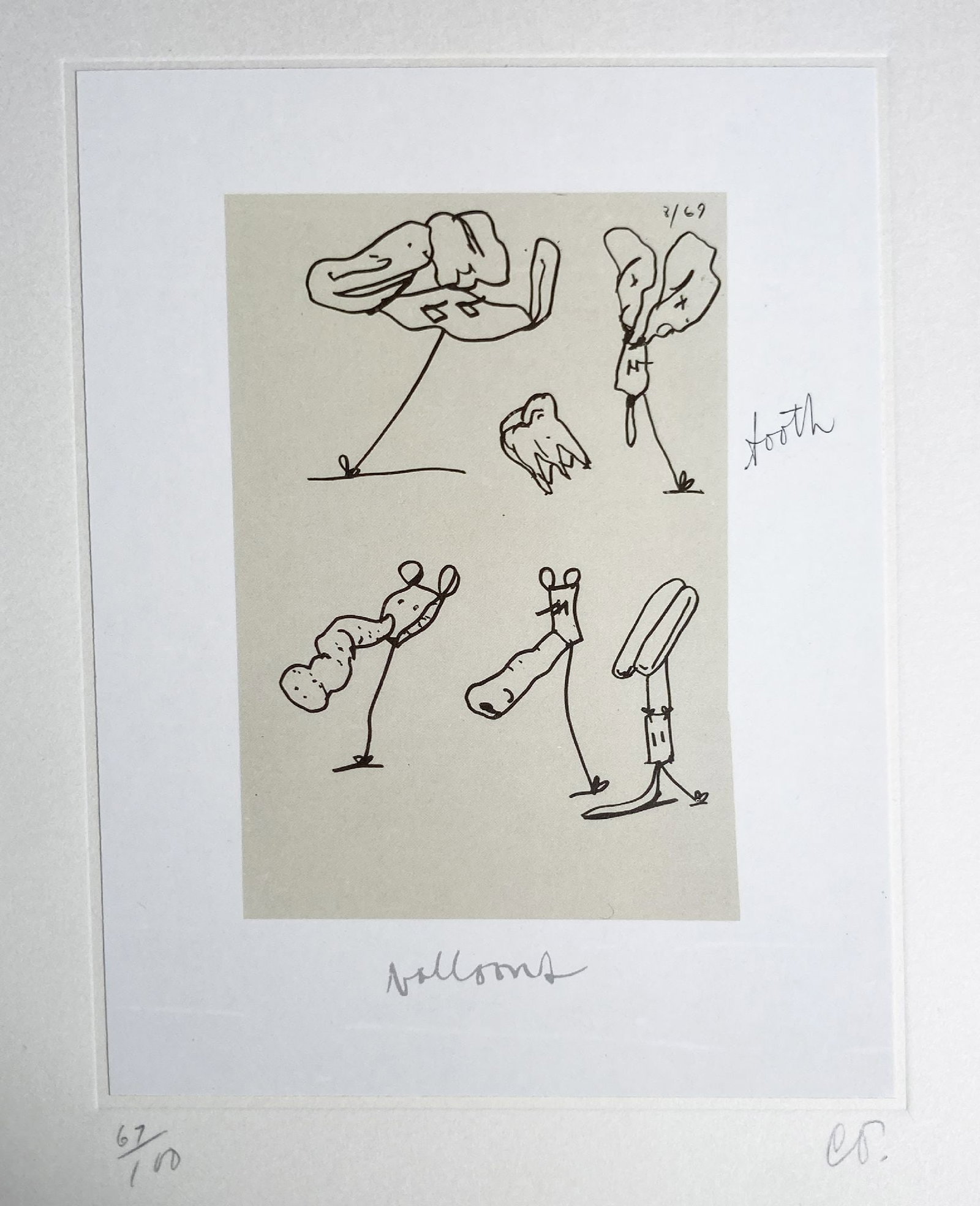 Claes Oldenburg - Notes in Hand 36: Artist: Claes Oldenburg Title: Notes in Hand 36 Year: 1972 Dimensions: 8 x 10 in. Edition: From the rare limited edition of 100 Publisher: Professional Prints</