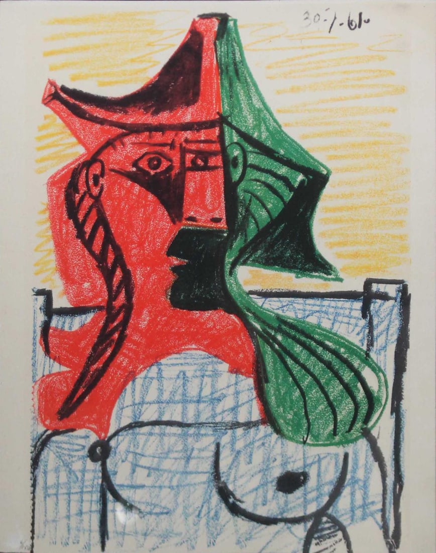 Pablo Picasso (After) - Untitled from "Les Dejeuneres": Artist: Pablo Picasso (After) Title: Untitled from "Les Dejeuneres" Year: 1962 Dimensions: 14 1/2in. by 10 1/2in. Edition: 6 from the rare limited edition of 150 Publisher: Andre Sauret Paris Suite: