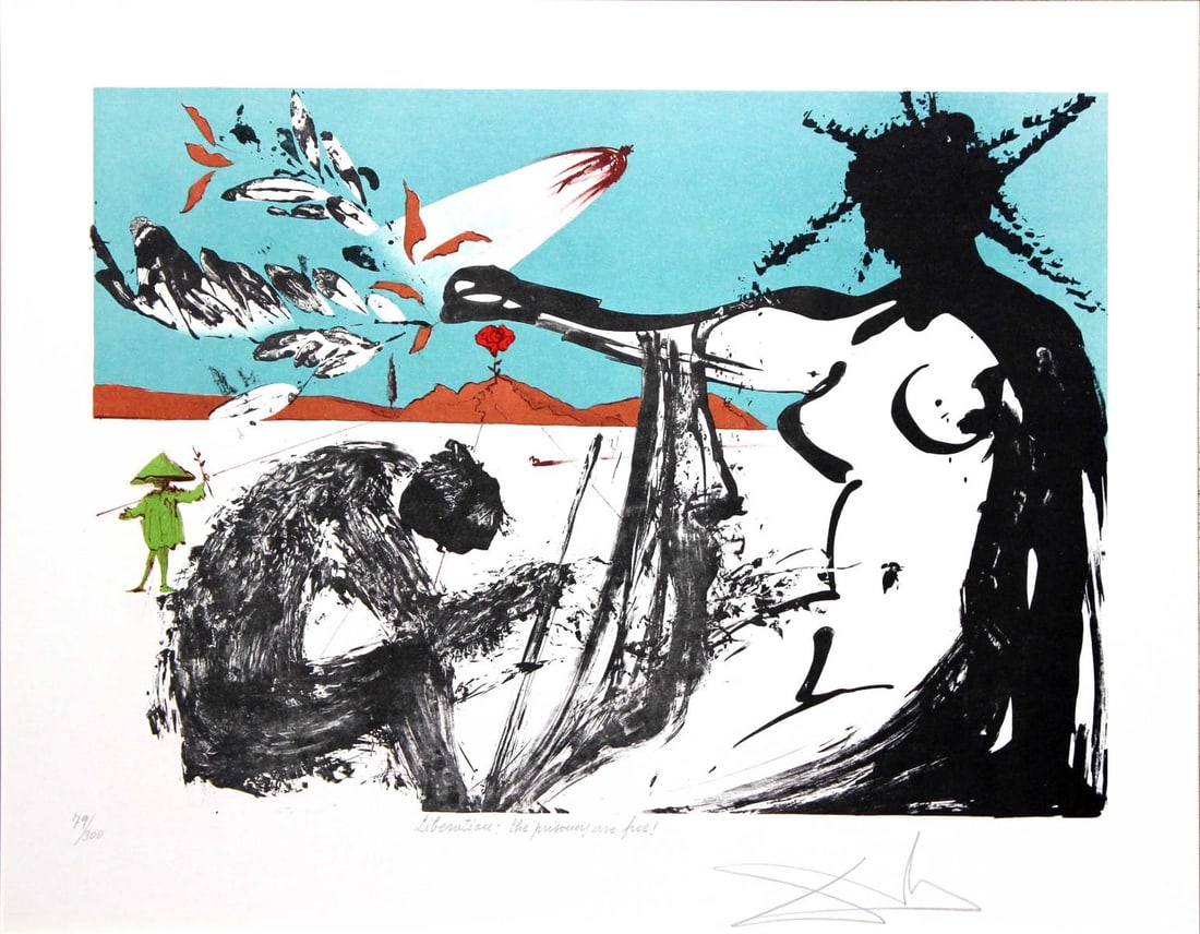 Salvador Dali - Liberation: The Prisoner's are Free!: Artist: Salvador Dali Title: Liberation: The Prisoner's are Free! Year: 1973 Dimensions: 16in. by 22.25in. Edition: Numbered from the limited edition of 300 Publish