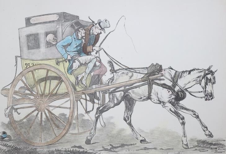 Carle Vernet - La Route De St Cloud: Artist: Carle Vernet Title: La Route De St Cloud Year: 1904 Dimensions: 9 3/8in. by 12 3/8in. Edition: From the rare limited edition Publisher: L'Atelier d'Art Suite: Leau Forte Medium: Original