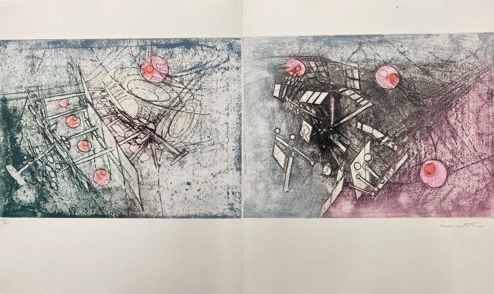 Roberto Matta - Untitled VIII: Artist: Roberto Matta Title: Untitled VIII Year: 1962 Dimensions: 30in. by 16in. Edition: From the rare limited edition of 100 Publisher: Editions Meyer Lausanne Suite: Come Detta Dentro Vo