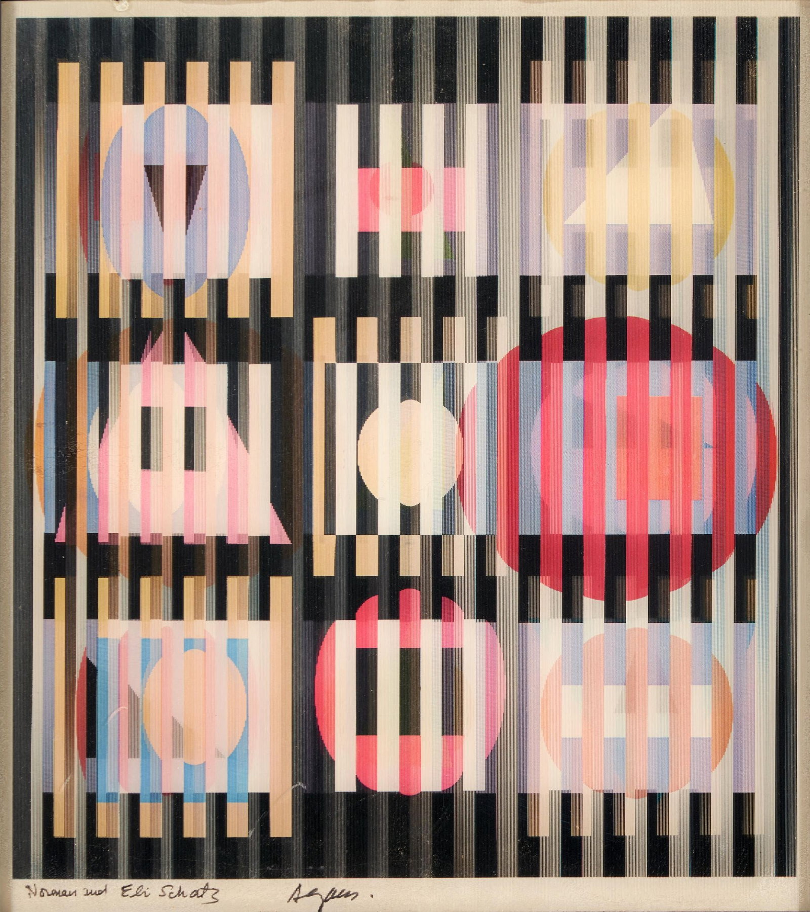 Yaacov Agam - Light Nite #5: Artist: Yaacov Agam Title: Light Nite #5 Dimensions: 15 3/4 x 14 in. Suite: Medium: Agamograph Condition: Excellent Signature Details: Signed and dedicated in ink, titled in pencil on verso Comes