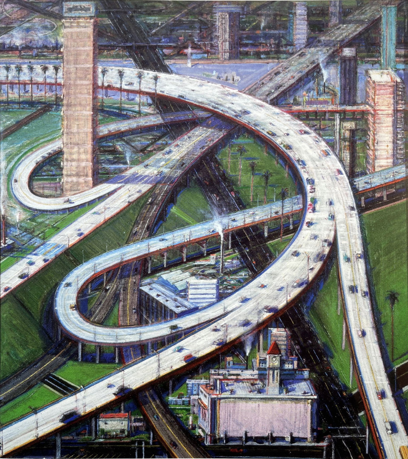 Wayne Thiebaud - Freeway Interchange: Artist: Wayne Thiebaud Title: Freeway Interchange Year: 2019 Dimensions: 8 1/2 x 9 1/2 in. Edition: From the Rare Limited Edition Medium: Offset Lithograph on g