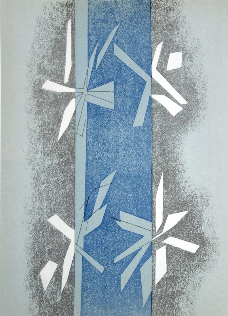 Andre beaudin - Composition: Artist: Andre beaudin Title: Composition Year: 1964 Dimensions: 7.5in. by 10in. Edition: From the rare limited edition Publisher: Fernand Mourlot and Jean Adhemar Paris Suite: Prints from the Mourlot
