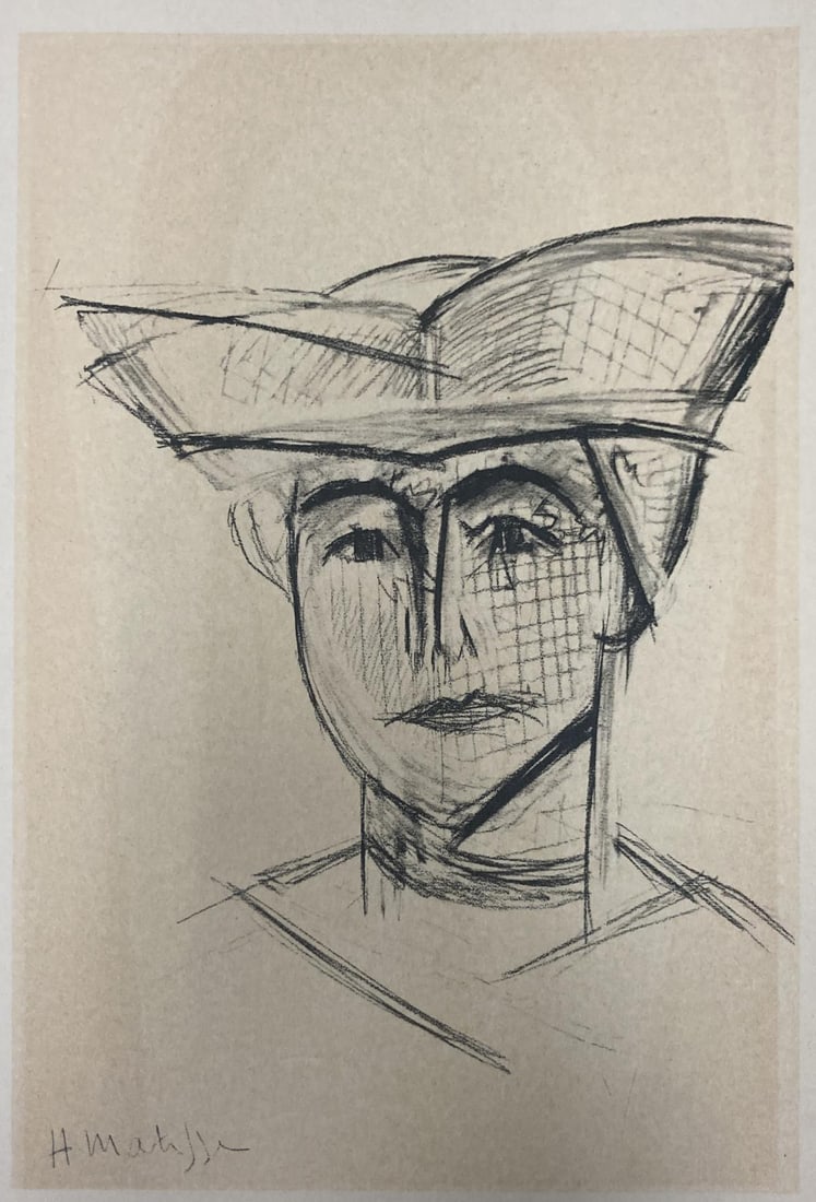 Henri Matisse (After) - Portrait 15 (Double Sided Single Sheet): Artist: Henri Matisse (After) Title: Portrait 15 (Double Sided Single Sheet) Year: 1954 Dimensions: 7 1/2`in. by 9 7/16in. Edition: From the rare limited edition Pu