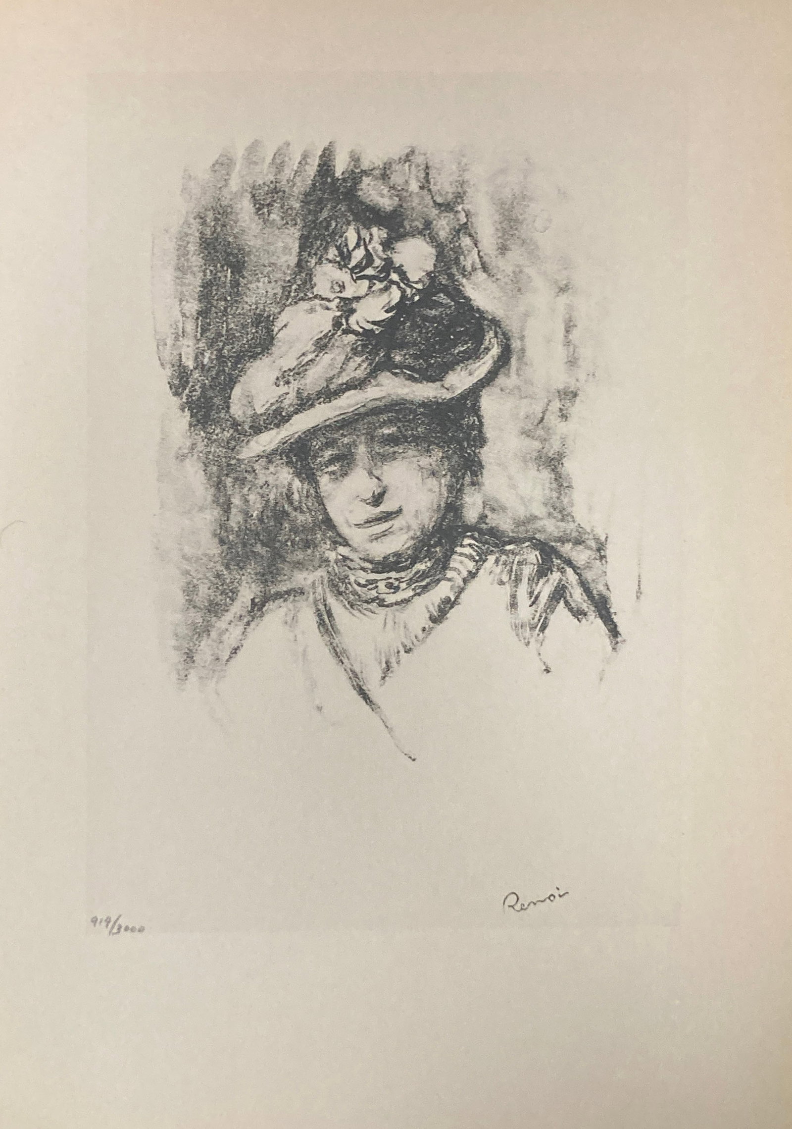 Pierre-Auguste Renoir (After) - Portrait of Jeanne Baudot: Artist: Pierre-Auguste Renoir (After) Title: Portrait of Jeanne Baudot Dimensions: 13in. by 10in. Edition: From the rare limited edition of 3000 Publisher: Editions Du Livre Suite: Les Lithographies