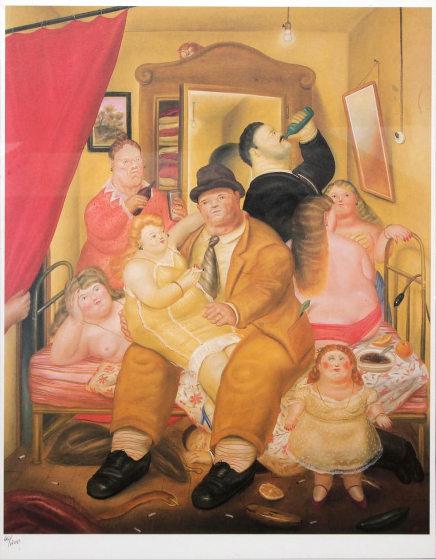 Fernando Botero (after) - The House of the Arias Twins: Artist: Fernando Botero (after) Title: The House of the Arias Twins Year: 1983 Dimensions: 16in. by 12in. Edition: From the limited edition of 200 Publisher: Harry N. Abram