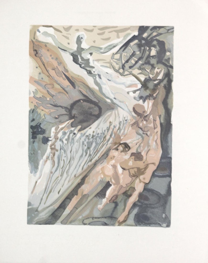Salvador Dali - Encounter with Two Groups of the Lusty: Artist: Salvador Dali Title: Encounter with Two Groups of the Lusty Ones Year: 1964 Dimensions: 13in. by 10in. Edition: A unique and original work of art Publisher: Les Heu