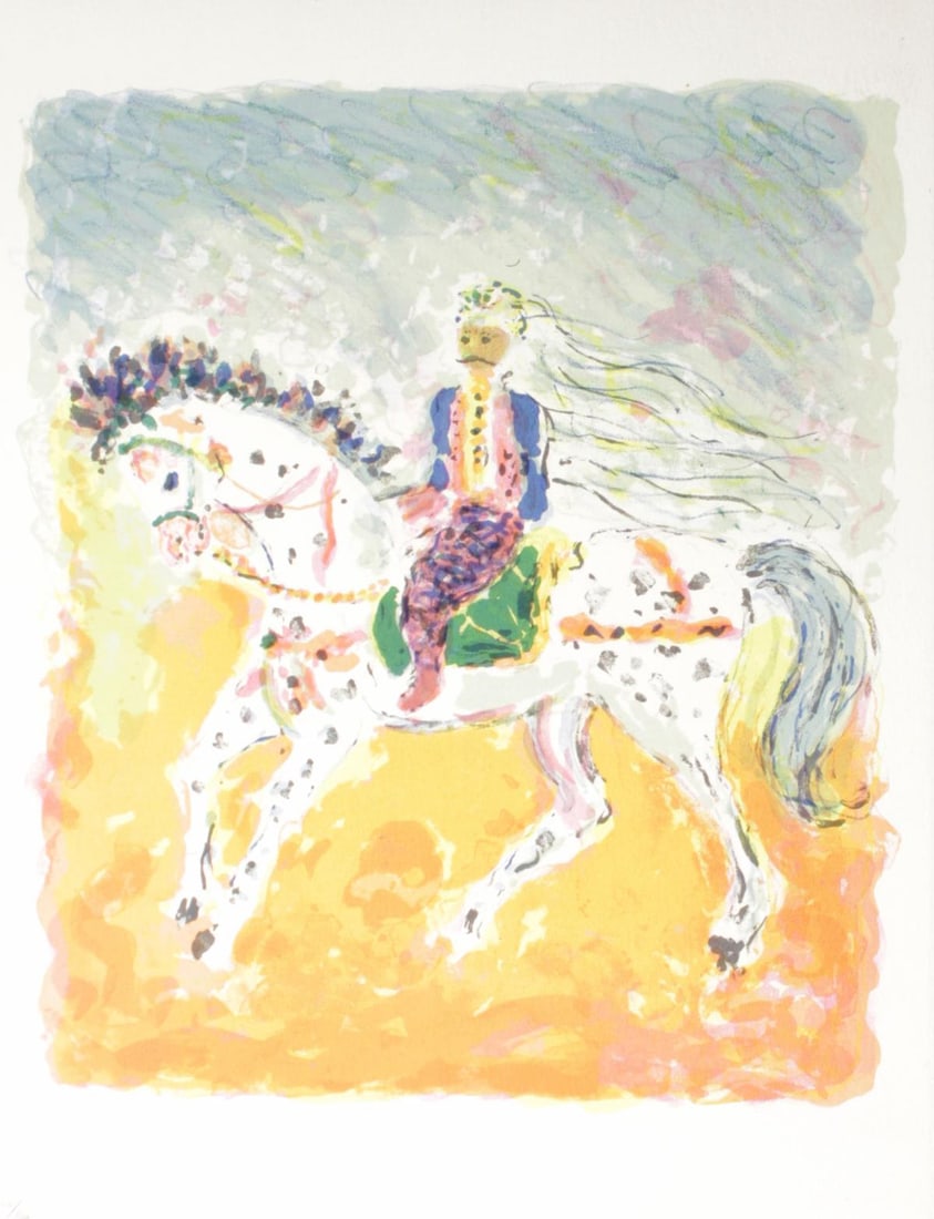 Kostia Terechkovitch - Cavalier tunisien: Artist: Kostia Terechkovitch Title: Cavalier tunisien Year: 1972 Dimensions: 12.75 in.in. by 10in.in. Edition: 104 from the rare limited edition of 800 Suite: Souvenirs de Portraits d' Artistes