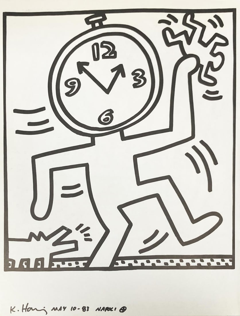 Keith Haring - Untitled XIV: Artist: Keith Haring Title: Untitled XIV Year: 1983 Dimensions: 12.5in. by 9.5in. Edition: From the rare limited edition Publisher: La Galerie de Poche Suite: Une Explosition du 15th Januier 1990