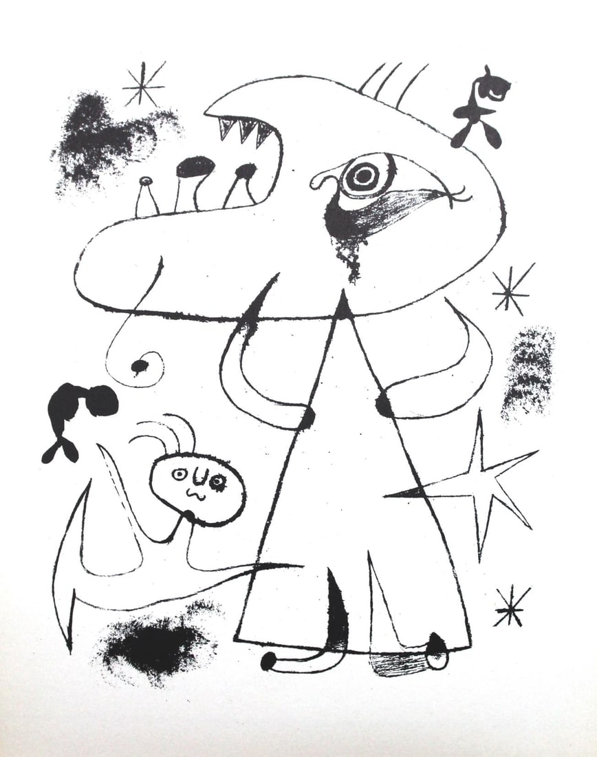 Joan Miro - Lithograph XXV: Artist: Joan Miro Title: Lithograph XLVIII Year: 1947 Dimensions: 11in. by 8.5in. Edition: from rare edition of 1500 Publisher: Curt Valentin Medium: Lithograph Notes: Portfolio The Prints of Miro?