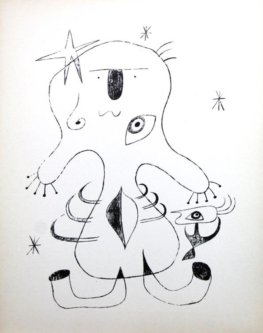 Joan Miro - Lithograph XX: Artist: Joan Miro Title: Lithograph XLVIII Year: 1947 Dimensions: 11in. by 8.5in. Edition: from rare edition of 1500 Publisher: Curt Valentin Medium: Lithograph Notes: Portfolio The Prints of Miro?