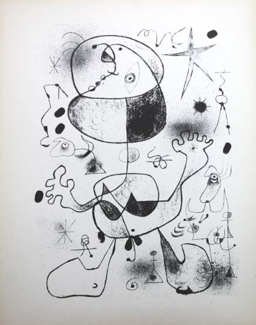 Joan Miro - Lithograph VI: Artist: Joan Miro Title: Lithograph XLVIII Year: 1947 Dimensions: 11in. by 8.5in. Edition: from rare edition of 1500 Publisher: Curt Valentin Medium: Lithograph Notes: Portfolio The Prints of Miro?