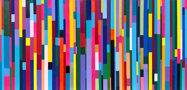 Beth Liez - Color No.11: Artist: Beth Liez Title: Color No.11 Year: 2024 Dimensions: 24 x 12 in. Edition: Original One-of-a-Kind Painting Medium: Hand painted acrylic on canvas Condition: Excellent Signature Details: