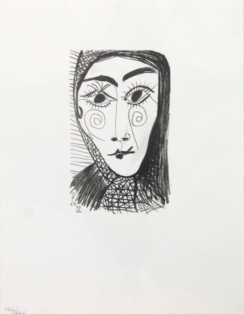 Pablo Picasso (After)- Untitled (23.9.64 IV): Artist: Pablo Picasso (After) Title: Untitled (23.9.64 IV) Year: 1970 Dimensions: 13in. by 10in. Edition: From the rare limited edition of 666 Publisher: Harry N. Abrams Inc New York Suite: Le Gout