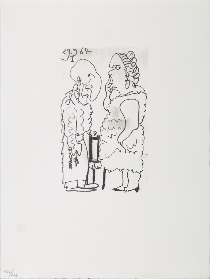 Pablo Picasso (After)- Untitled (29.9.64 I): Artist: Pablo Picasso (After) Title: Untitled (29.9.64 I) Year: 1970 Dimensions: 13in. by 10in. Edition: From the rare limited edition of 666 Publisher: Harry N