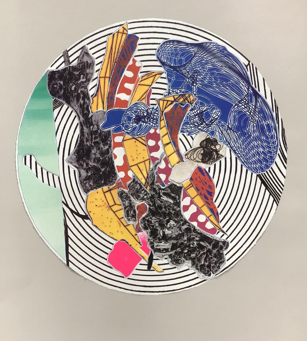 Frank Stella - Egyplosis: Artist: Frank Stella Title: Egyplosis Year: 1996 Dimensions: 11.75in. by 8.75in. Edition: From the rare limited edition Publisher: Tyler Graphics Ltd. Suite: Imaginary Places II Medium: Original