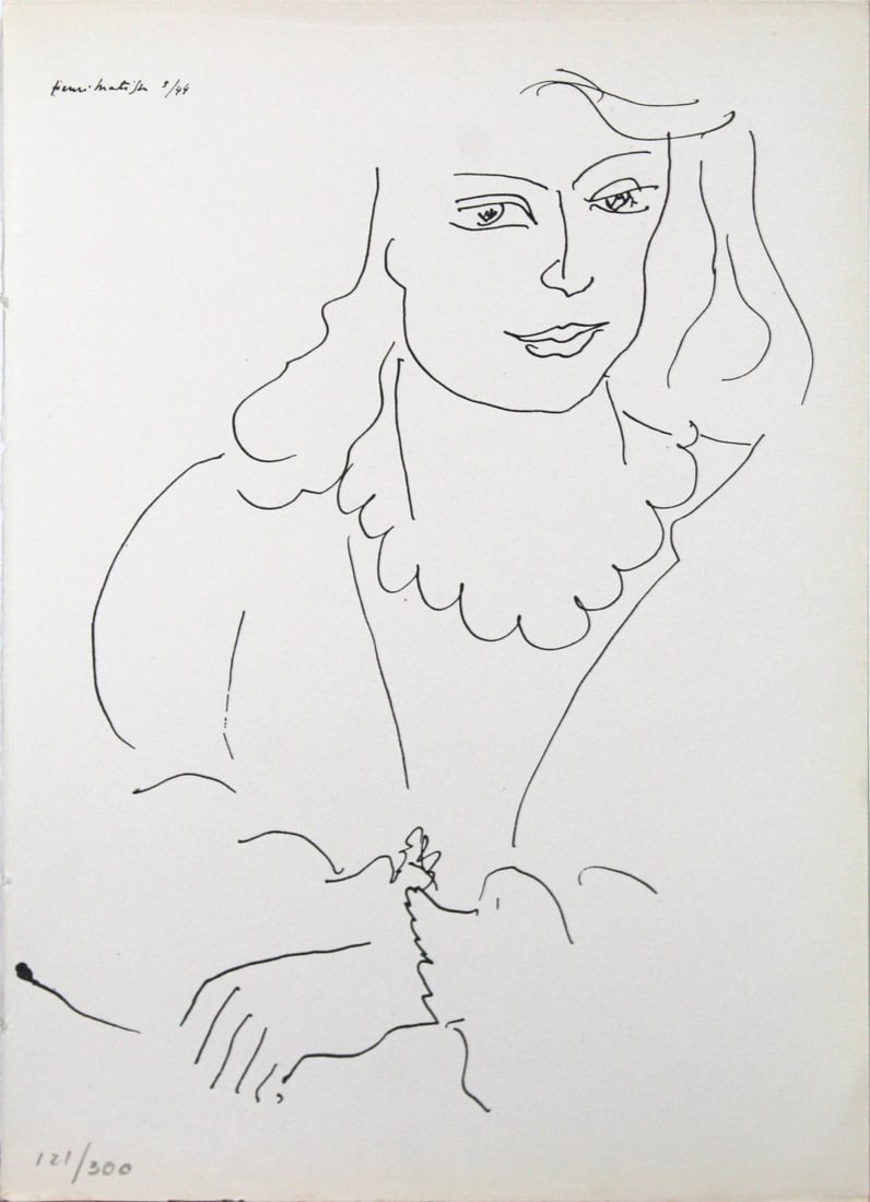Henri Matisse (after) - Untitled: Artist: Henri Matisse (after) Title: Untitled Year: 1946 Dimensions: 10.5in. by 8.25in. Edition: From the rare limited edition of 300 Publisher: Joseph Zichieri Maitre; Paris. Suite: Le Signe de Vie