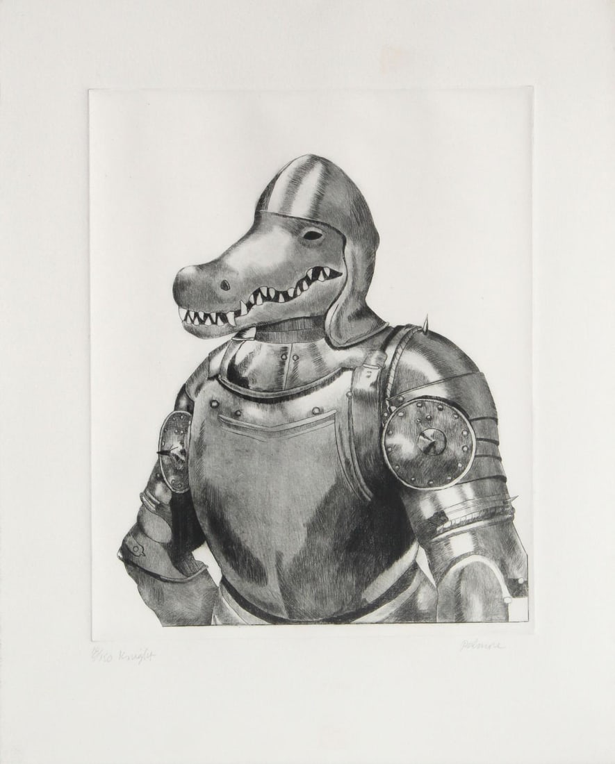 Tom Palmore - Knight: Artist: Tom Palmore Title: Knight Dimensions: 11 1/8in. by 13 3/4in. Edition: From the limited edition of 150 Medium: Original etching on paper Signature Details: Hand signed numbered and titled by