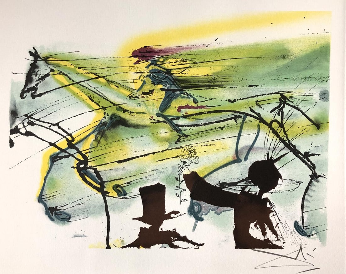 Salvador Dali - Le Cheval decourse: Artist: Salvador Dali Title: Le Cheval decourse Year: 1983 Dimensions: 22in. by 14.5in. Edition: From the rare limited edition Publisher: Armand & Georges Israel Suite: Les 18 Chevaux de Dali Medium: