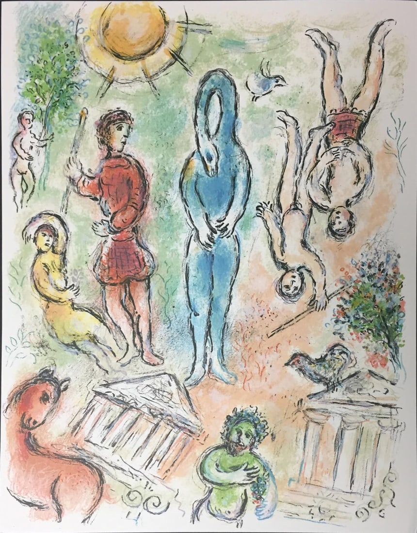 Marc Chagall - In the Underworld (After): Artist: Marc Chagall Title: In the Underworld Year: 1989 Dimensions: 11 5/8in. by 14 3/4in. Edition: From the Rare Limited Edition of 2500 Publisher: Daco-Verlag Gunter Blase Stuttgart Suite: Die