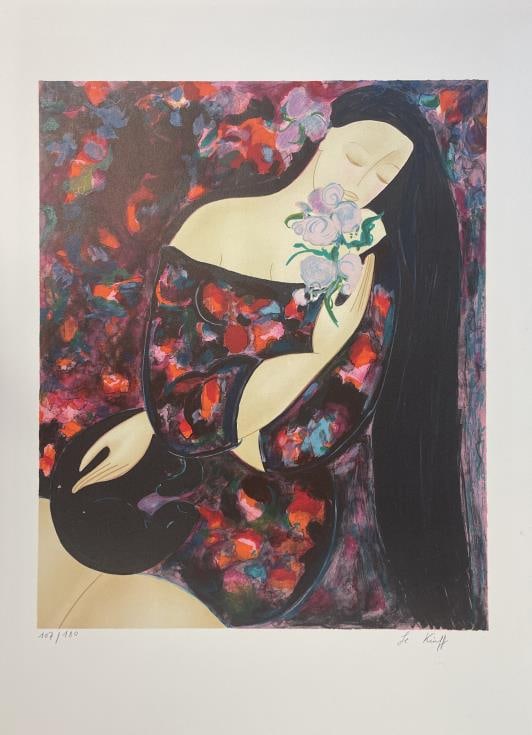Linda Le Kiniff - Parfum de Fleur: Artist: Linda Le Kiniff Title: Parfum de Fleur Year: 1985 Dimensions: 22in. by 30in. Edition: From the rare limited edition of 180 Medium: Original Serigraph in