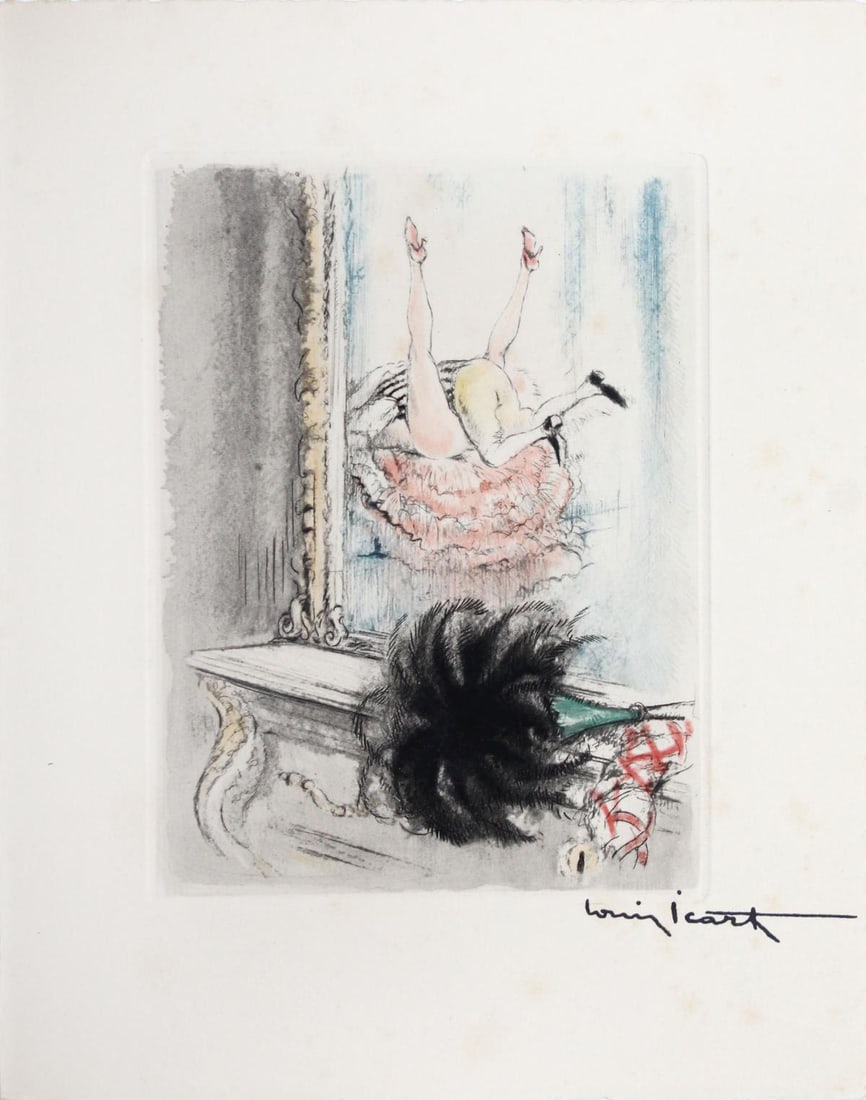 Louis Icart - Dive In: Artist: Louis Icart Title: Dive In Year: 1947 Dimensions: 9in. by 6.5in. Edition: From the rare limited edition of100 Publisher: Georges Guillot Editeur: Paris Suite: Felecia ou Mes Fredaines Medium: