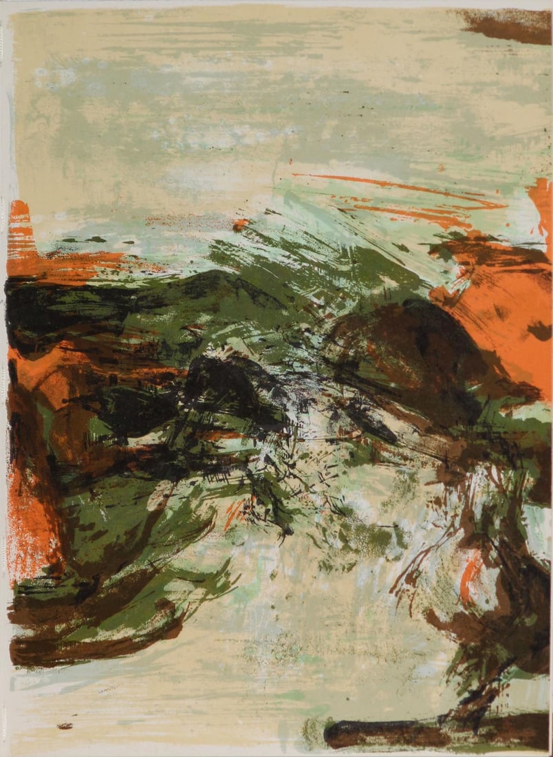 Zao Wou-ki - Ediciones Poligrafa' Barcelona: Artist: Zao Wou-ki Title: Ediciones Poligrafa' Barcelona Year: 1979 Dimensions: 7 1/2in. by 10in. Edition: From the limited edition Publisher: Redfern Gallery L