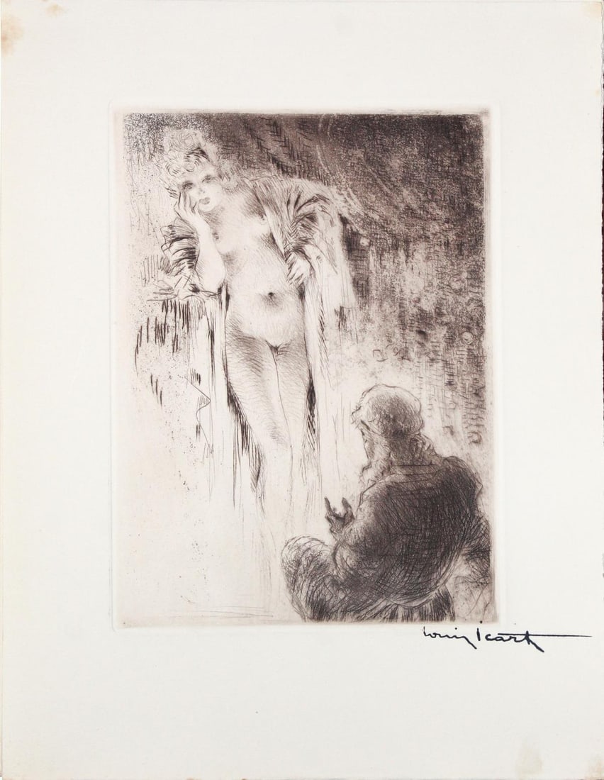 Louis Icart - Untitled from "Les Amours de Psyche de: Artist: Louis Icart Title: Untitled from "Les Amours de Psyche de Cupidon" Year: 1949 Dimensions: 12 1/2in. by 9 3/4in. Edition: From the rare limited edition of 50 Publisher: Editions de la Cite