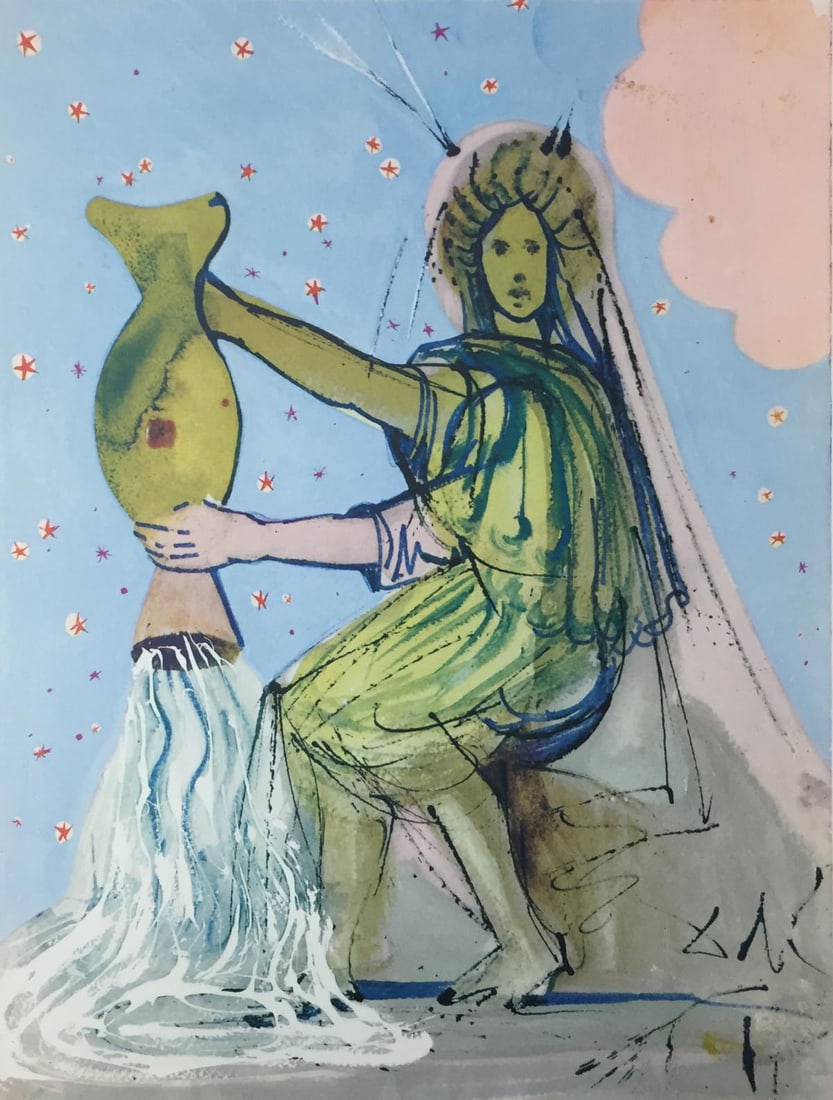 Salvador Dali - Aquarius: Artist: Salvador Dali Title: Aquarius Year: 1969 Dimensions: 14in. by 18in. Edition: From the Rare Limited Edition Publisher: Penn Prints Inc New York <