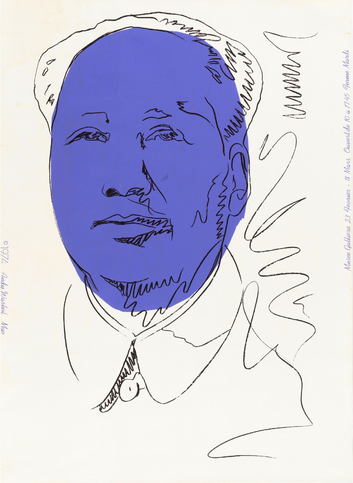 Andy Warhol - Mao: Artist: Andy Warhol Title: Mao Year: 1974 Dimensions: 40 1/8 x 29 1/2 in. Publisher: Factory Additions, New York Medium: Screenprint on wallpaper Con