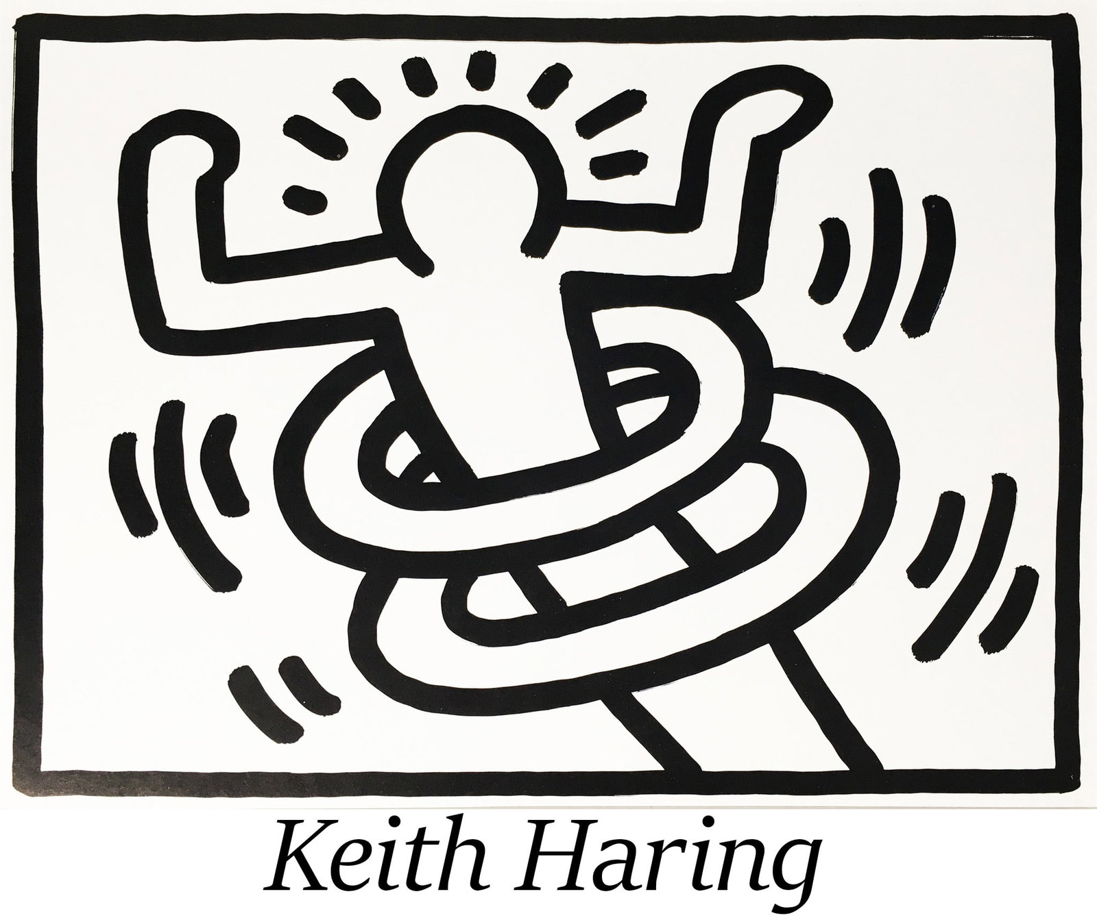 Keith Haring - August: Artist: Keith Haring Title: August Year: 1989-1990 Dimensions: 12 x 14 in. Edition: From the Rare Limited Edition Publisher: Pop Shop Suite: Color It Yourself Keith Haring Calender Medium: Offset