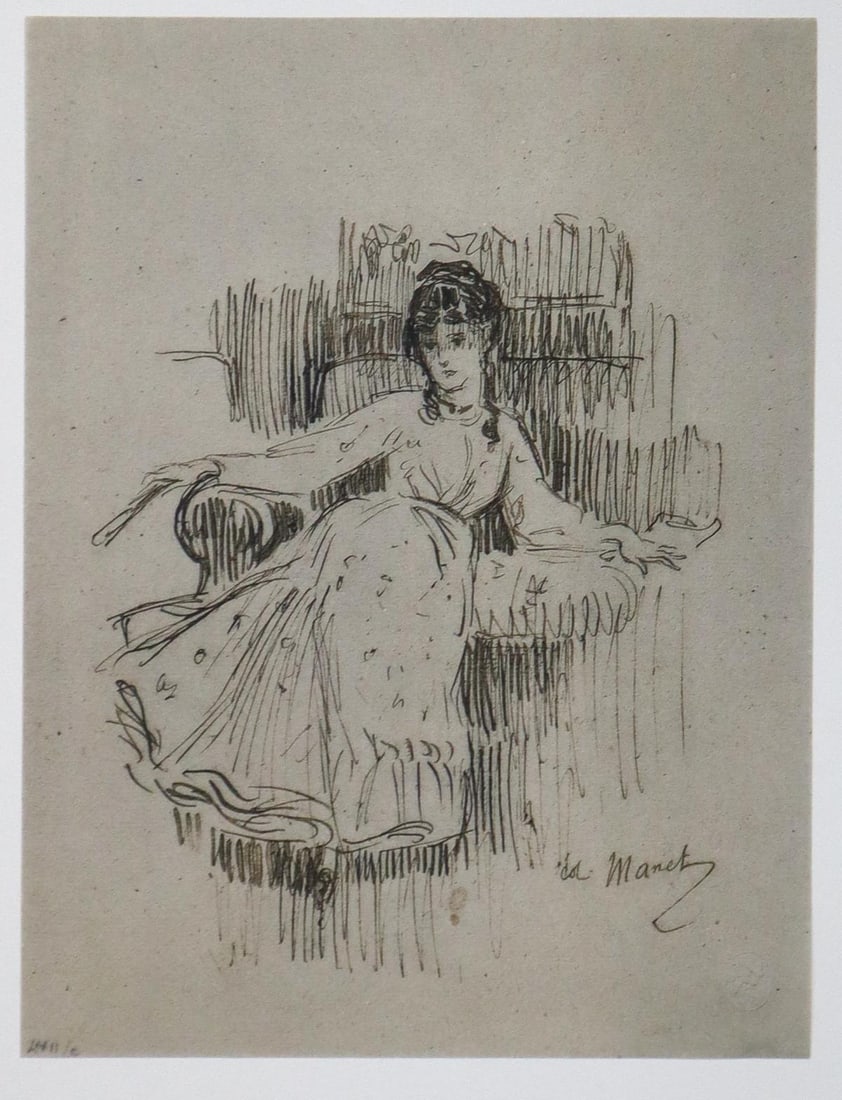 Edouard Manet (After) - Untitled: Artist: Edouard Manet (After) Title: Untitled Dimensions: 9.5in. by 12.75in. Edition: From the rare limited edition of c Medium: Original Lithograph on paper Condition: Excellent Signature Details: