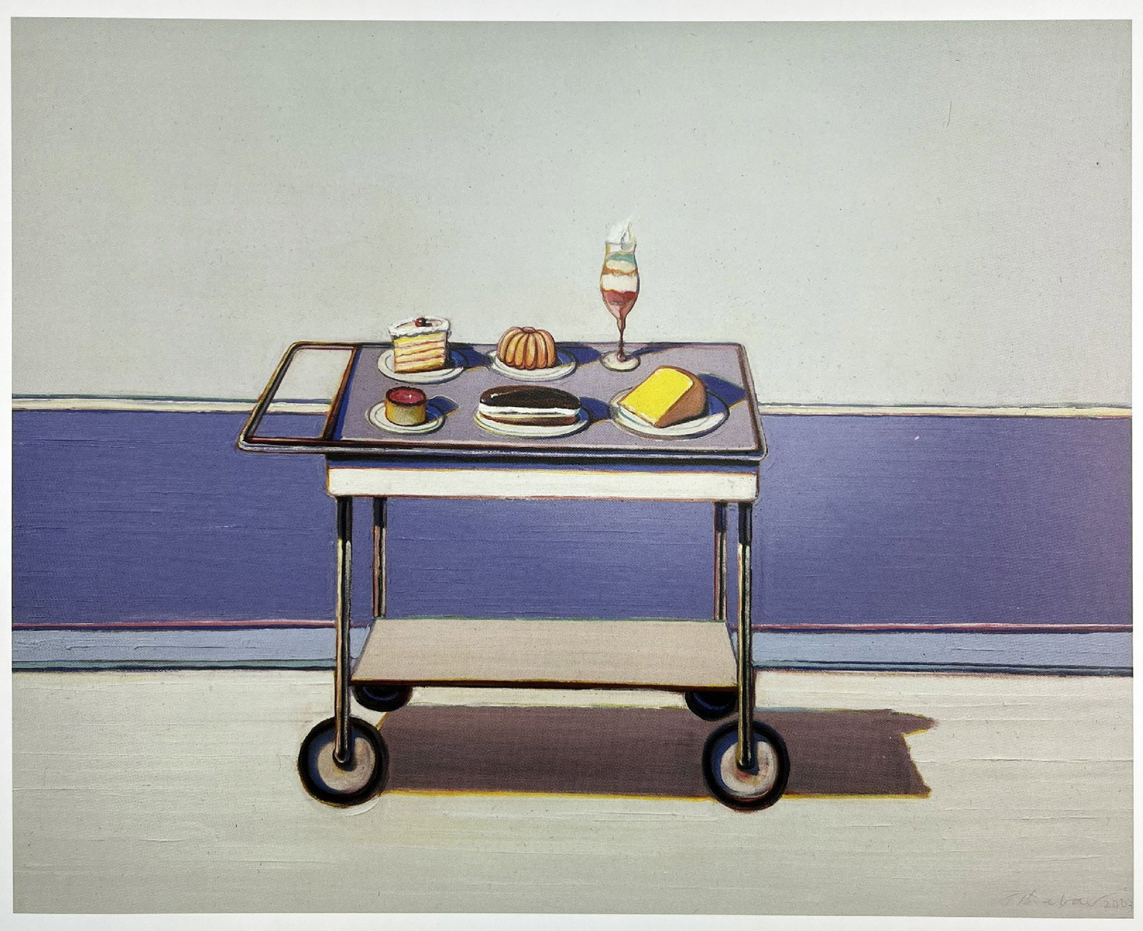 Wayne Thiebaud - Desert cart: Artist: Wayne Thiebaud Title: Desert cart Year: 2019 Dimensions: 8 1/2 x 9 1/2 in. Edition: From the Rare Limited Edition Medium: Offset Lithograph on gloss tex