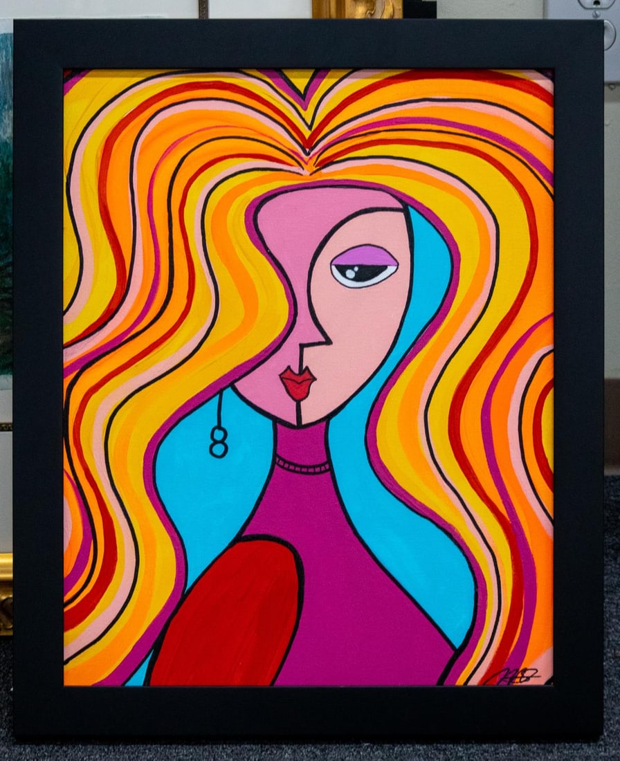 Matthew Steinberg - Maya: Artist: Matthew Steinberg Title: Maya Year: 2020 Dimensions: 16in. by 20in. Edition: One-of-a-Kind Orginal Painting Medium: Original Mixed Media Painting on Canvas Condition: Excellent Signature