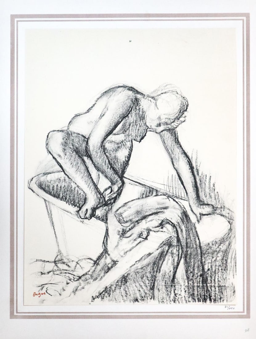 Edgar Degas (After) - Deux danseuses appuyees a la: Artist: Edgar Degas (After) Title: Deux danseuses appuyees a la barre Year: 1875 Dimensions: 16in. by 20in. Edition: 70 From the rare limited edition of 250 Publisher: Demotte Editeur Suite: Les