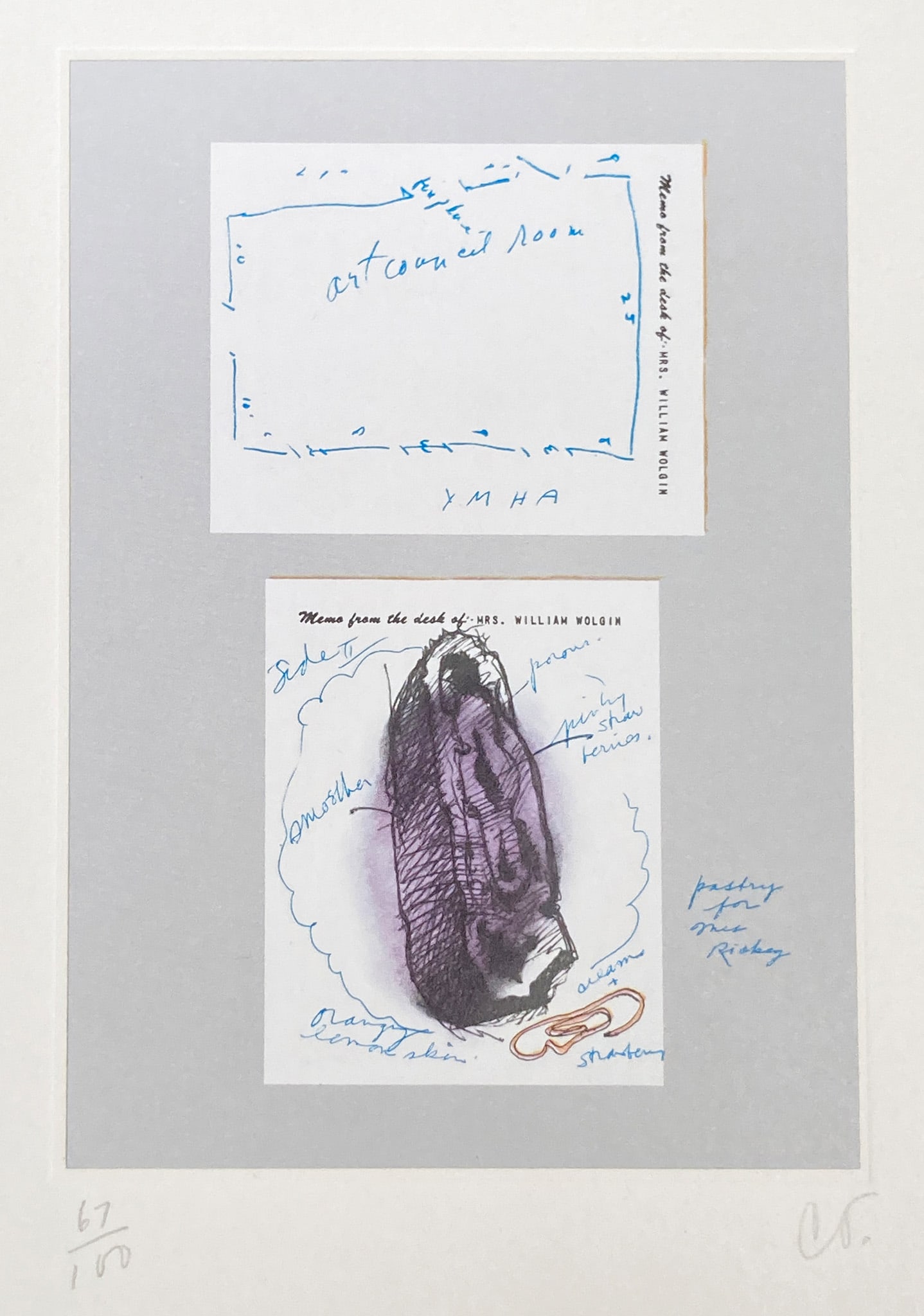 Claes Oldenburg - Notes in Hand 13: Artist: Claes Oldenburg Title: Notes in Hand 13 Year: 1972 Dimensions: 8 x 10 in. Edition: From the rare limited edition of 100 Publisher: Professional Prints</