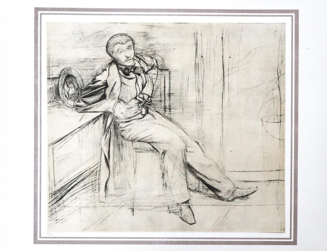 Edgar Degas (After) - Le peintre J. J. Tissot: Artist: Edgar Degas (After) Title: Le peintre J. J. Tissot Year: 1861 Dimensions: 16in. by 20in. Edition: 70 From the rare limited edition of 250 Publisher: Demotte Editeur Suite: Les Dessins de