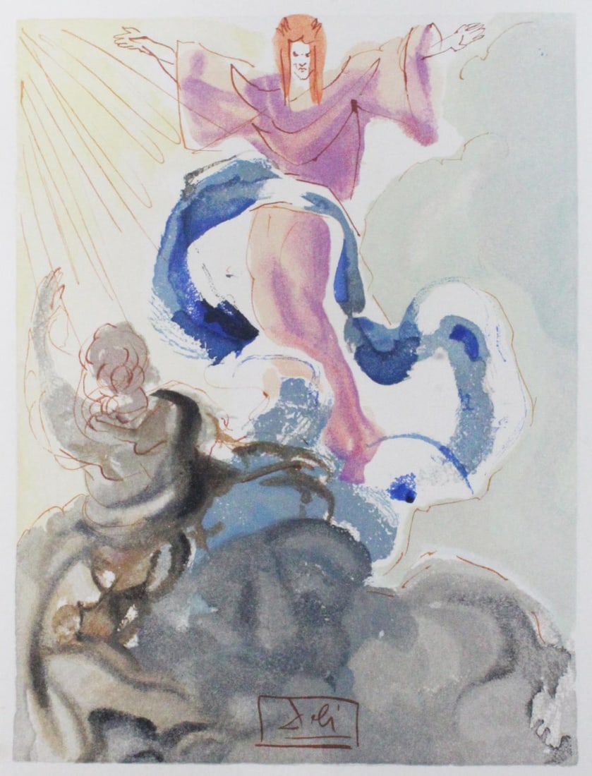 Salvador Dali - Piccarda Donati: Artist: Salvador Dali Title: Piccarda Donati Year: 1964 Dimensions: 13in. by 10in. Edition: A unique and original artwork Publisher: Edizion Pregiate Roma Suite: The Divine Comedy Medium: Original