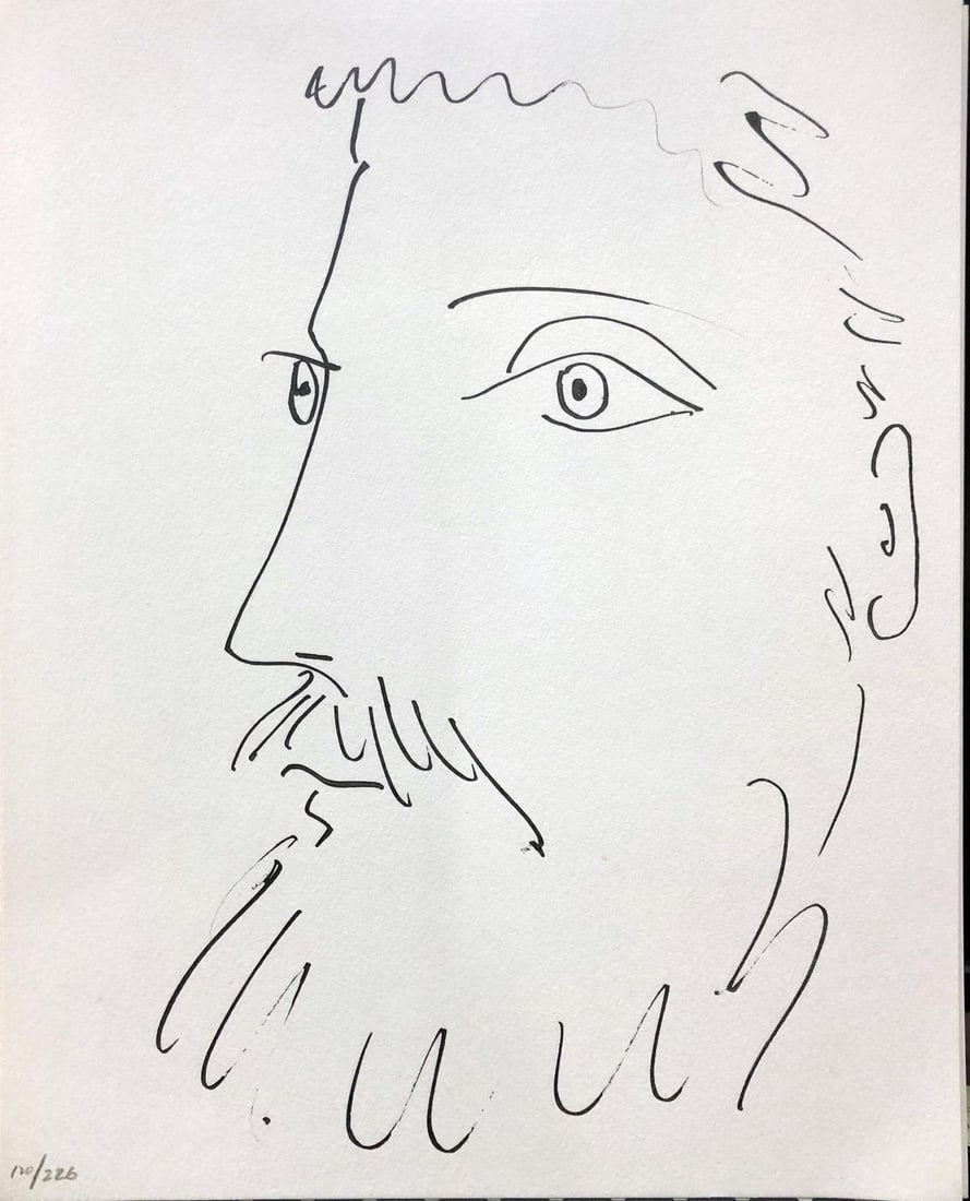Pablo Picasso (After) - Visage d'homme profil gauche.: Artist: Pablo Picasso (After) Title: Visage d'homme profil gauche. Year: 1957 Dimensions: 14 .5in. by 11in. Edition: From the rare limited edition of 226 Suite: 40 Dessins de Picasso en Marge du