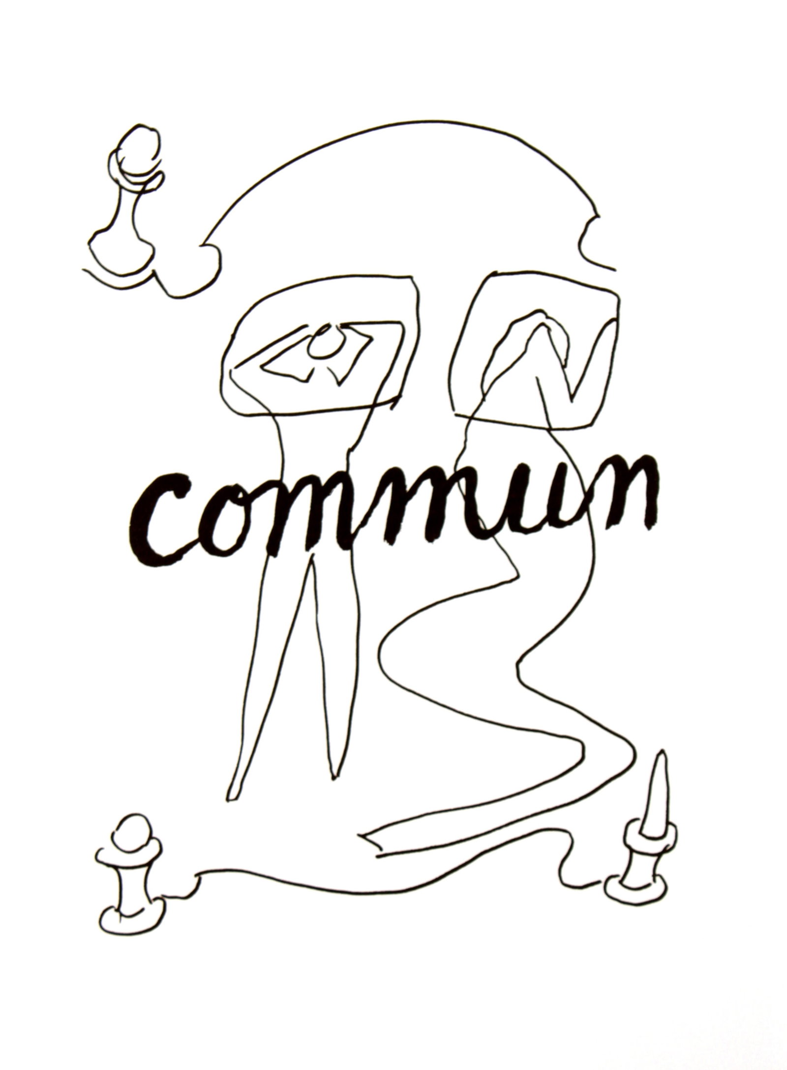 Man Ray - Commun: Artist: Man Ray Title: Commun Year: 1948 Dimensions: 15in. by 11.25in. Edition: From the limited edition of 150 Publisher: Editions Pierre Belfond Paris Suite: Alphabet pour Adultes Medium: Original