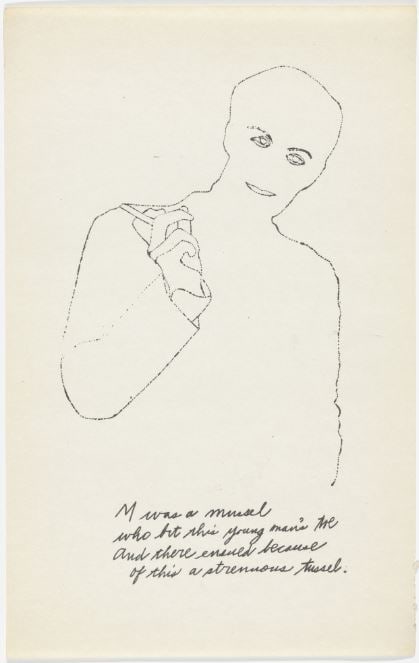 Andy Warhol - Letter M: Artist: Andy Warhol Title: Untitled 14 Year: 1953 Dimensions: 9.5in. by 6in. Edition: From the rare limited edition of approx. 100 Publisher: Andy Warhol New Yo