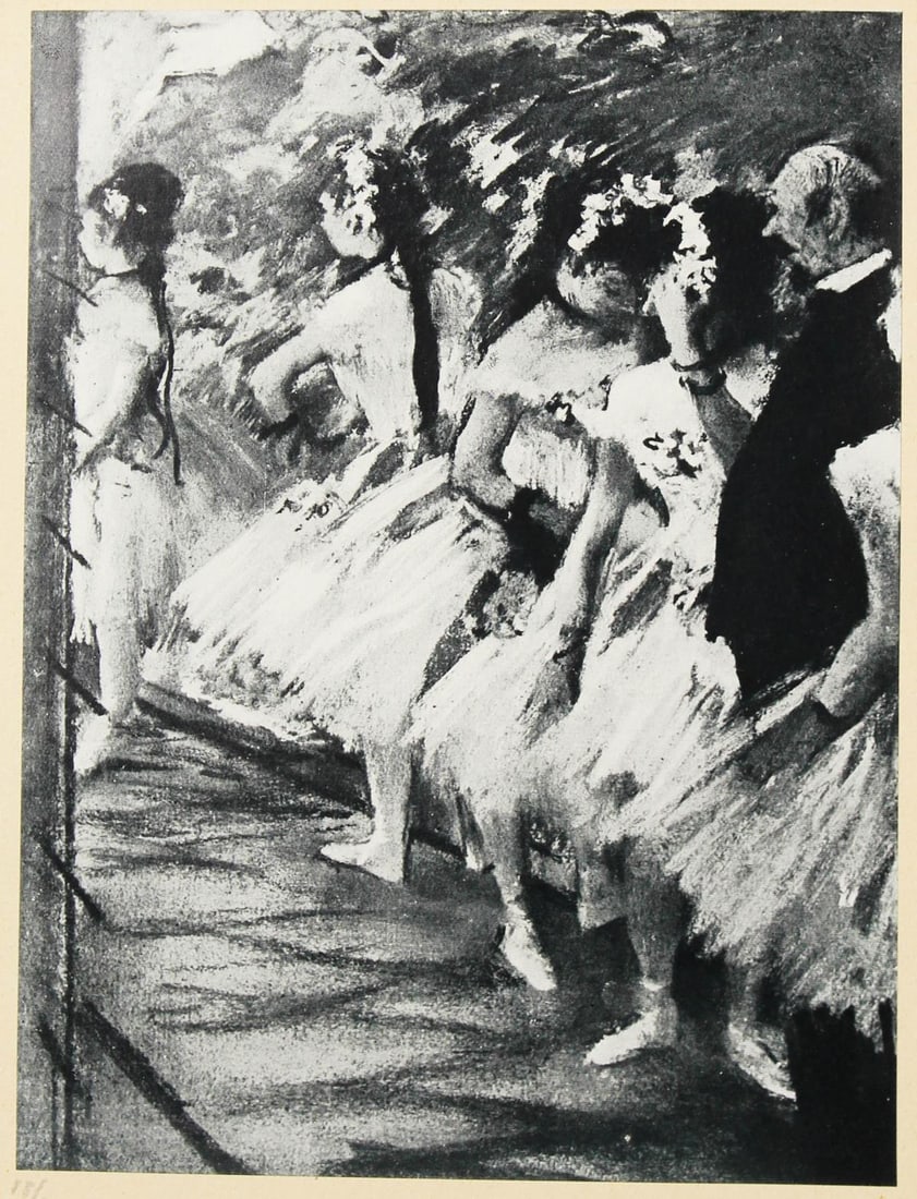 Edgar Degas (After) - Avant le ballet: Artist: Edgar Degas (After) Title: Avant le ballet Year: 1919 Dimensions: 6in. by 8in. Edition: From the limited edition of 60 Publisher: Imprimerie J. Langlois in Faubourg St-Martin Paris Suite: