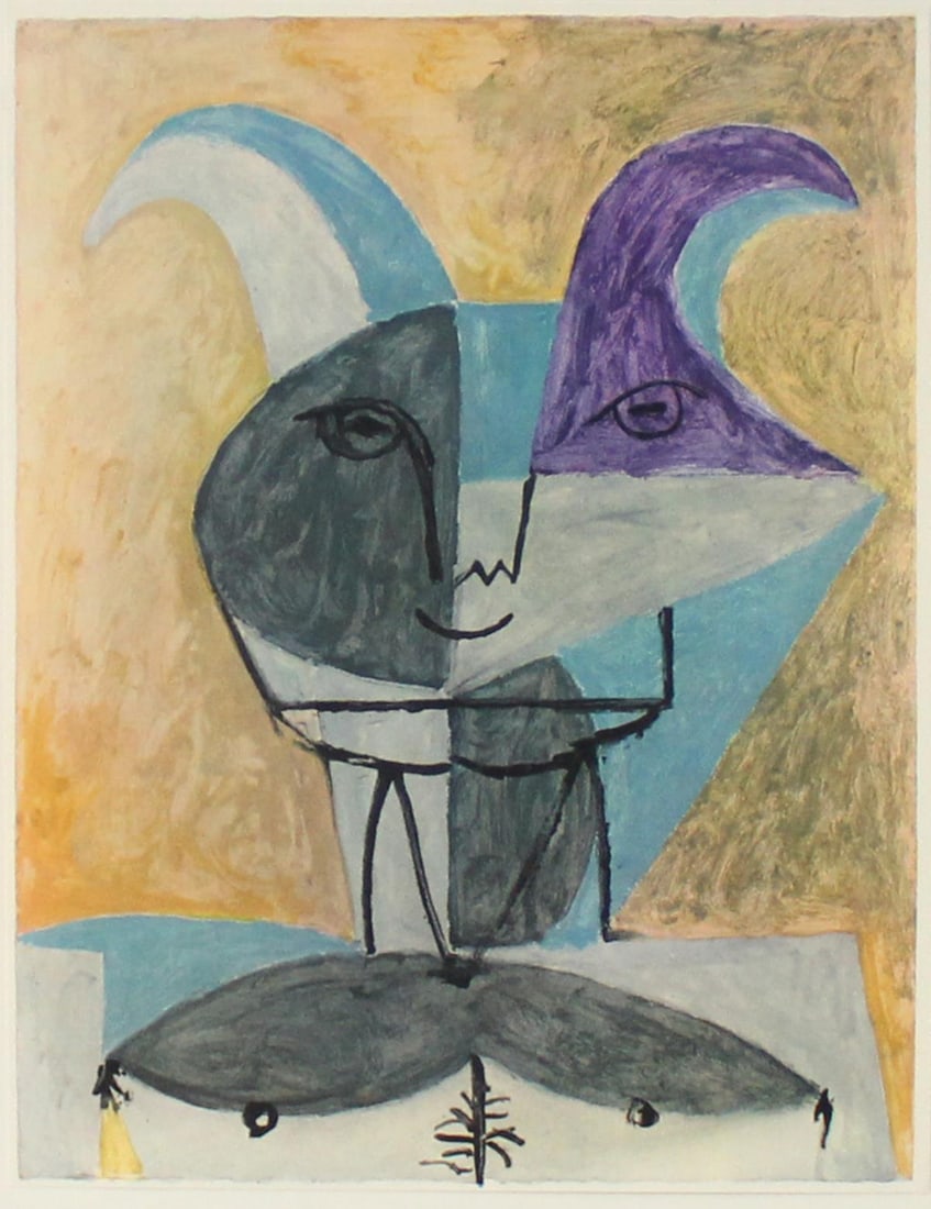 Pablo Picasso - Untitled (Faun III) (After): Artist: Pablo Picasso Title: Untitled (Faun III) Year: 1948 Dimensions: 5 3/4in. by 7 1/2in. Edition: From the Rare Limited Edition Publisher: Verve Paris Suite: Couleur de Picasso Medium: Lithograph