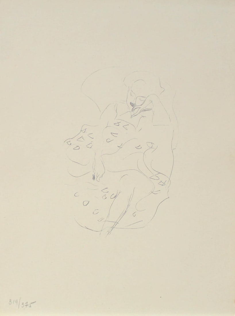 Gustav Klimt (After) - Untitled XIX: Artist: Gustav Klimt (After) Title: Untitled XIX Year: 1922 Dimensions: 10 1/2in. by 8in. Edition: From the limited edition of 375 Publisher: Thyrsos Verlag; Leipzig and Vienna Suite: Gustav Klimt: