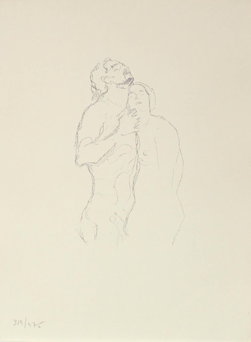 Gustav Klimt (After) - Untitled XXIV: Artist: Gustav Klimt (After) Title: Untitled XXIV Year: 1922 Dimensions: 10 1/2in. by 8in. Edition: From the limited edition of 375 Publisher: Thyrsos Verlag; Leipzig and Vienna Suite: Gustav Klimt:
