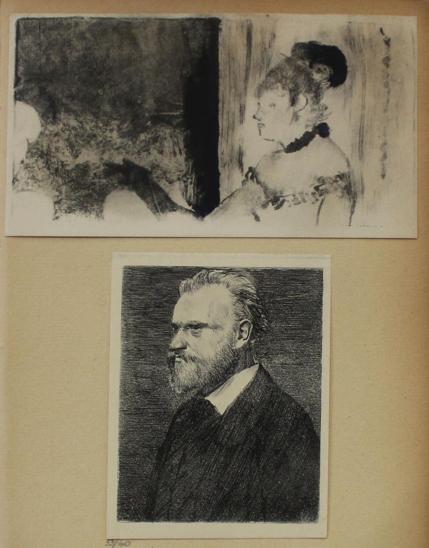 Edgar Degas (after) - Au Cafe Concert and Manet: Artist: Edgar Degas (after) Title: Au Cafe Concert and Manet Year: 1919 Dimensions: 7.5in. by 10in. Edition: from the rare limited edition of 60 Publisher: Imprimerie J. Langlois in Faubourg